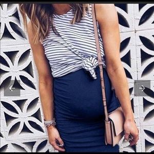 PatPat blue & white maternity dress NWT